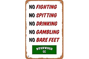 Vintage Caddyshack Rules Sign Tin Poster, 8x12 Inches of Hilarious Golf Decor