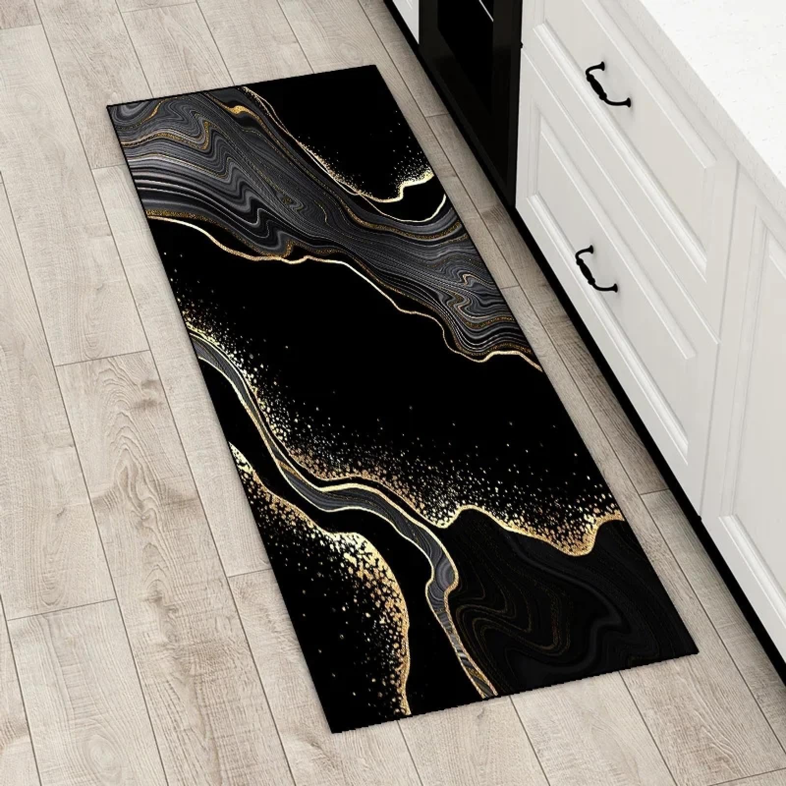 Tapis de cuisine au motif marbre moderne pour réchauffer le sol du salon et de la chambre