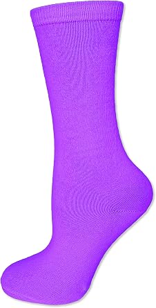 NEON NATION Solid Color Calf High Tube Socks with No Stripes