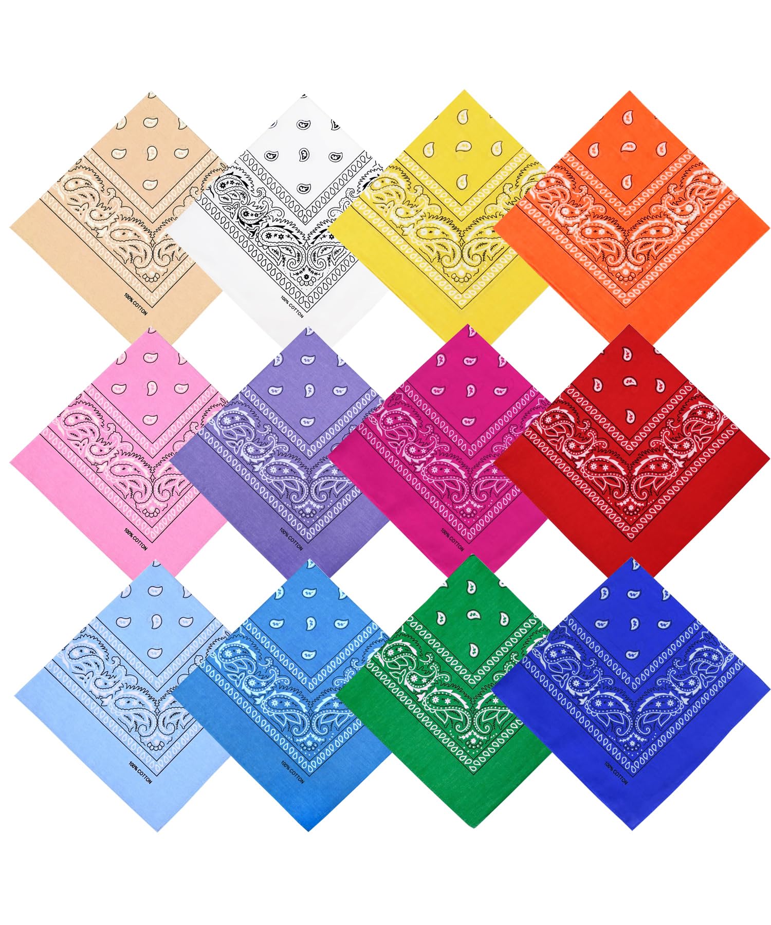 Cotton Paisley Bandanas for women and men multi-purpose Vintage Bandana Scarf Headbands (12 colors)-image-19