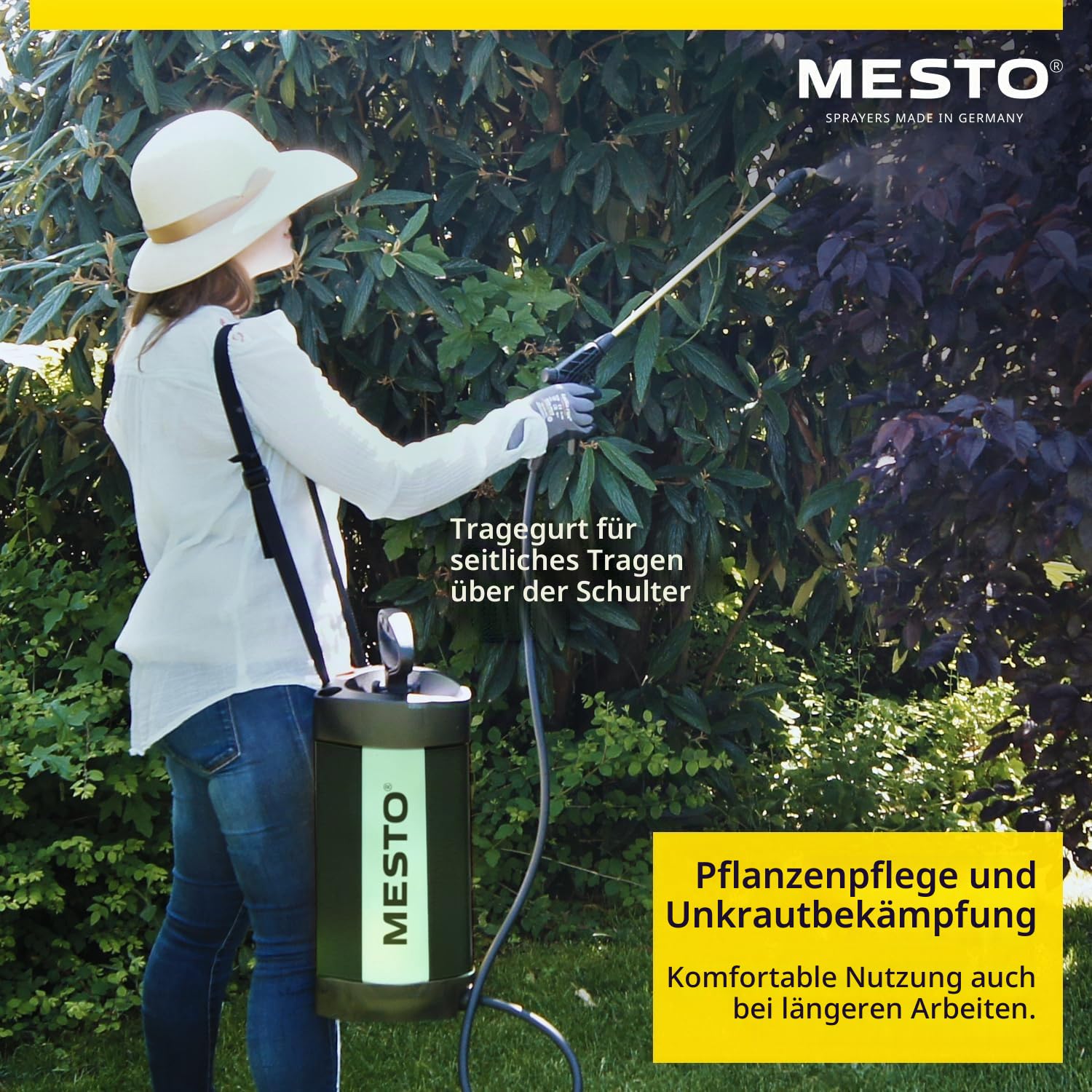 MESTO PICO Black Edition Drucksprühgerät 5L Set inkl. MESTO Regenmesser | Drucksprüher 3 Bar | Drucksprühflasche Haus & Garten | Pumpsprühflasche für Pflanzen | Unkrautvernichter & Pflanzenschutz