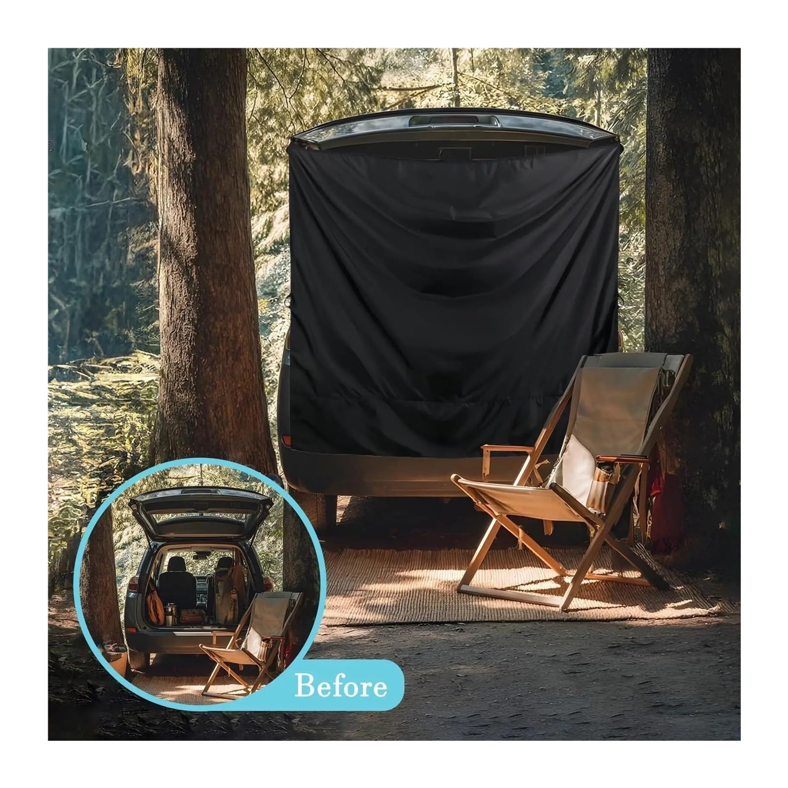 Rideau Arrière Fourgon Occultant Rideau de Douche Camping