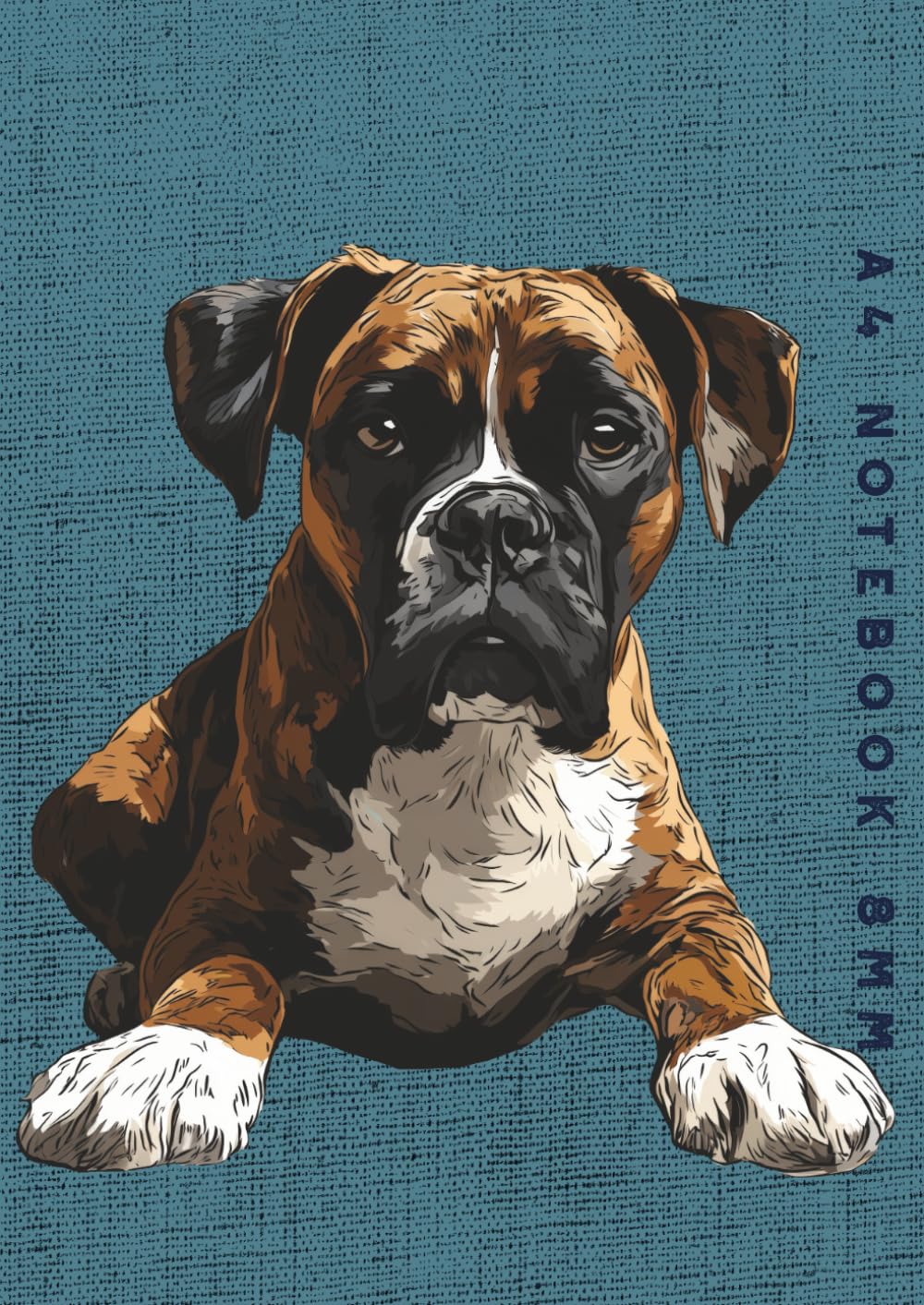 A4 Notebook 8mm: Boxer Dog Lined Exercise Book