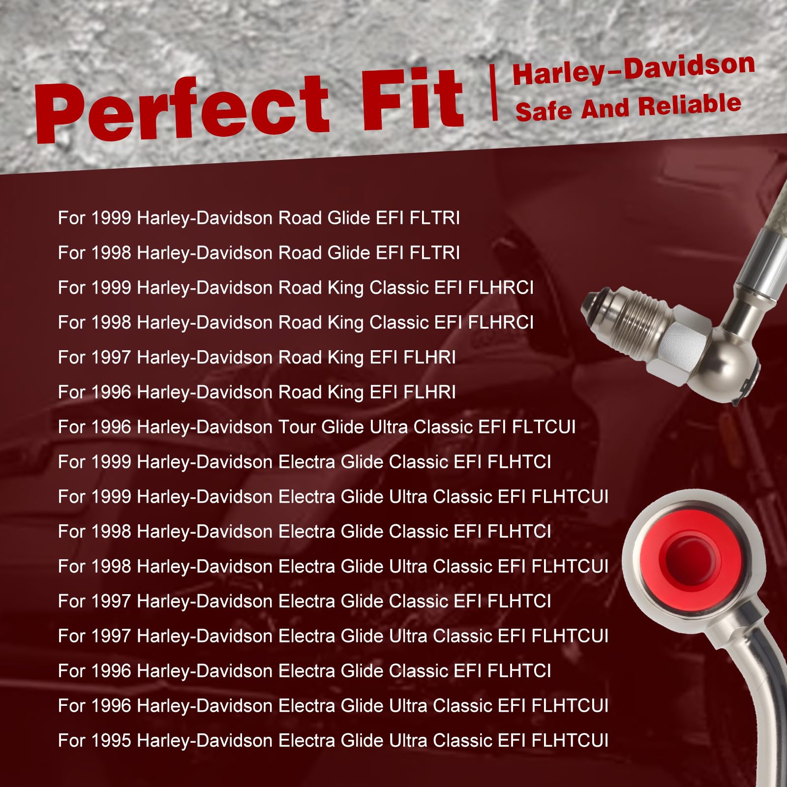 Líneas de inyección de combustible compatibles con Harley-Davidson Electra Glide, Road King 1996-1999, repuesto para HDFL005, HDFL-005