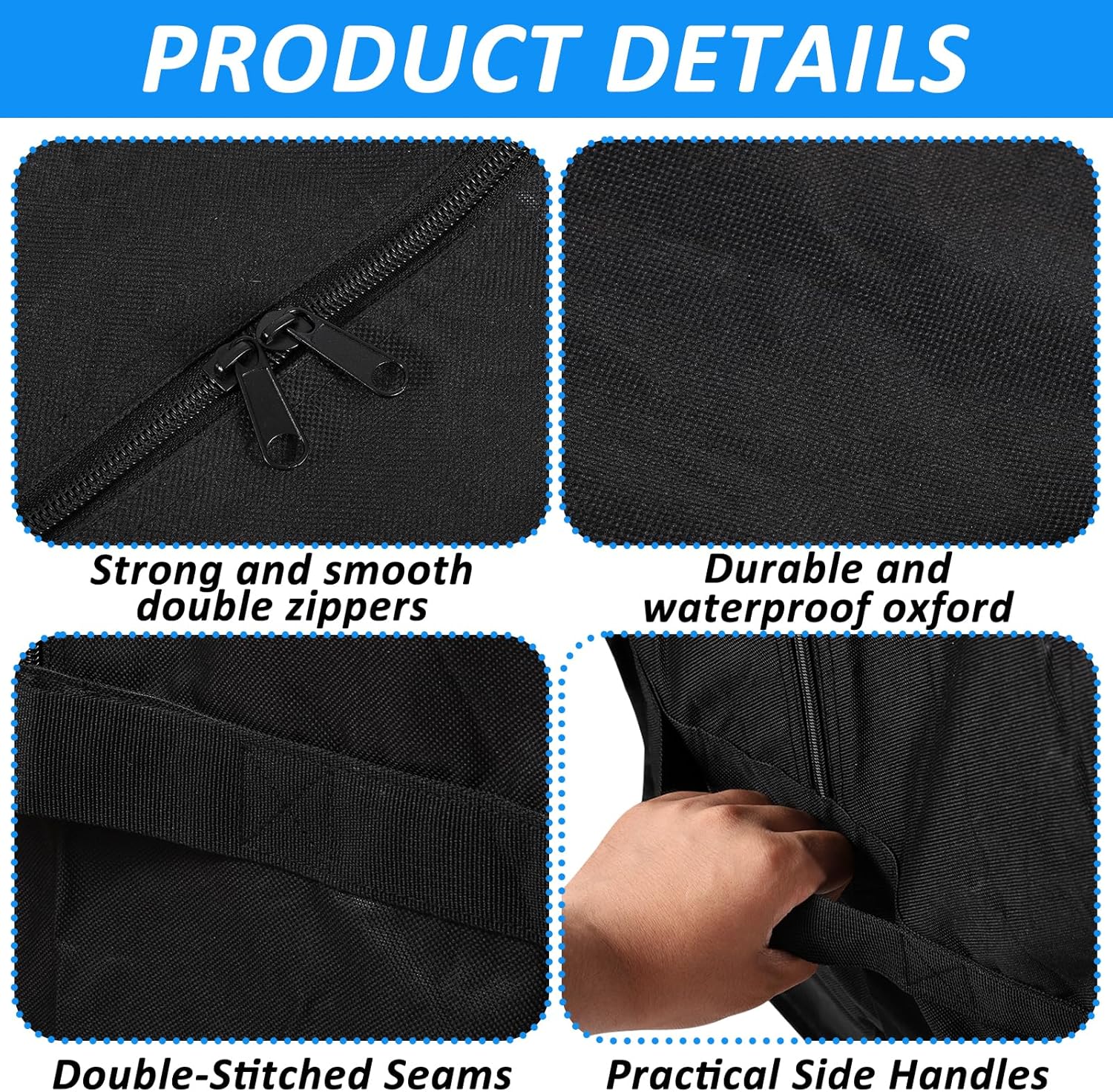 Extra Large Storage Bag for Above Ground Inflatable Frame Pools, Storage Bag Totes for Frame Above Ground Swimming Pool, Heavy-Duty Pool Cover Accessories Storage with 4 Handles, 56''x24''x24''
