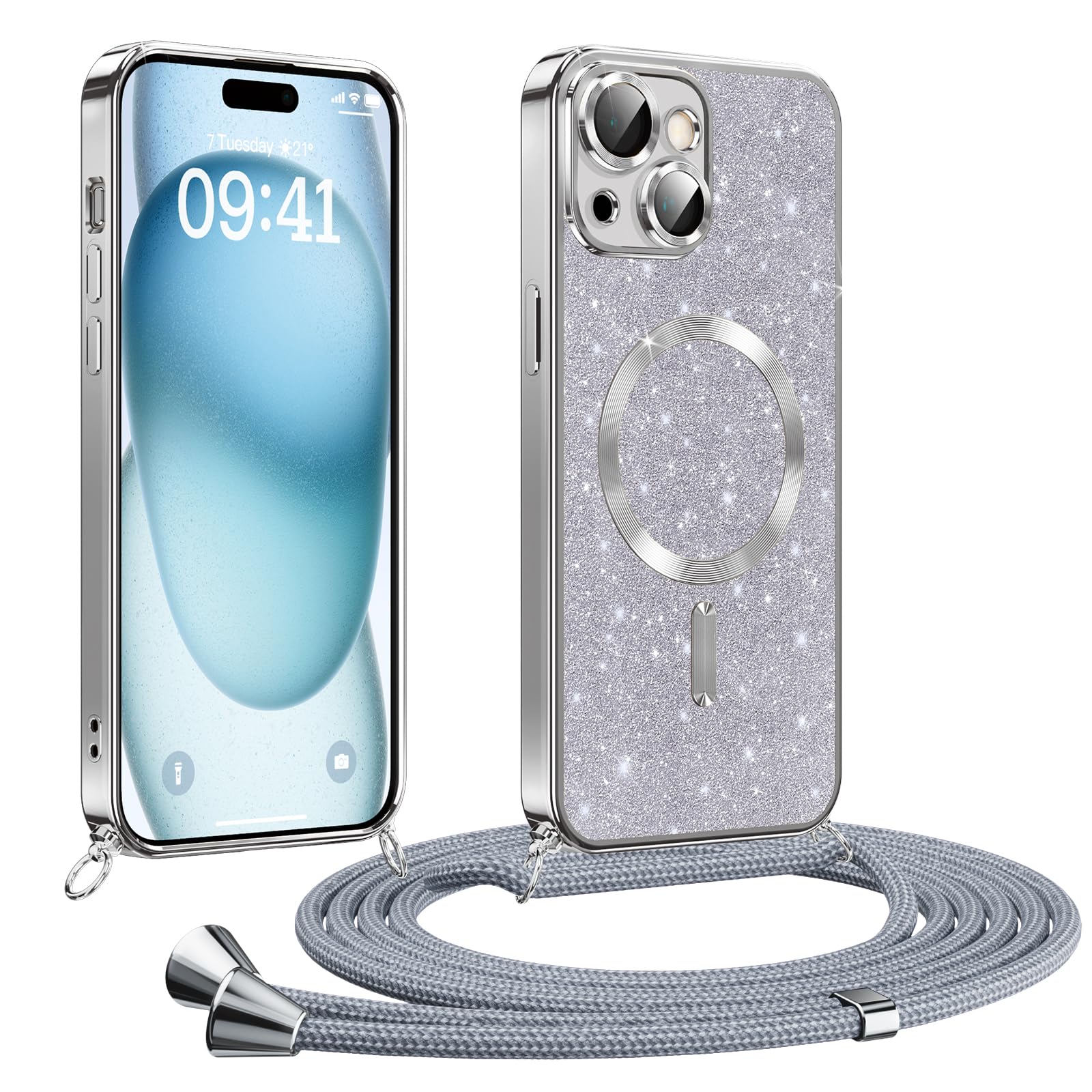 Sandalo colore argento glitterato - BioNatura