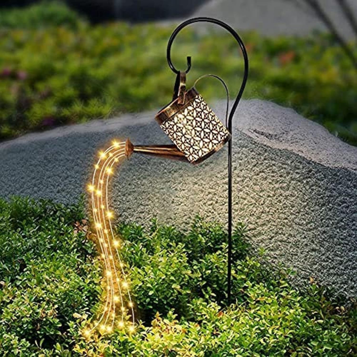 Luces Led Solares para Jardín, Luces Decorativas para Jardín Impermeables para Exteriores, Luces De Cadena para Regadera, Luces De Cadena para Regadera De Ducha, Luces Solares para Regadera