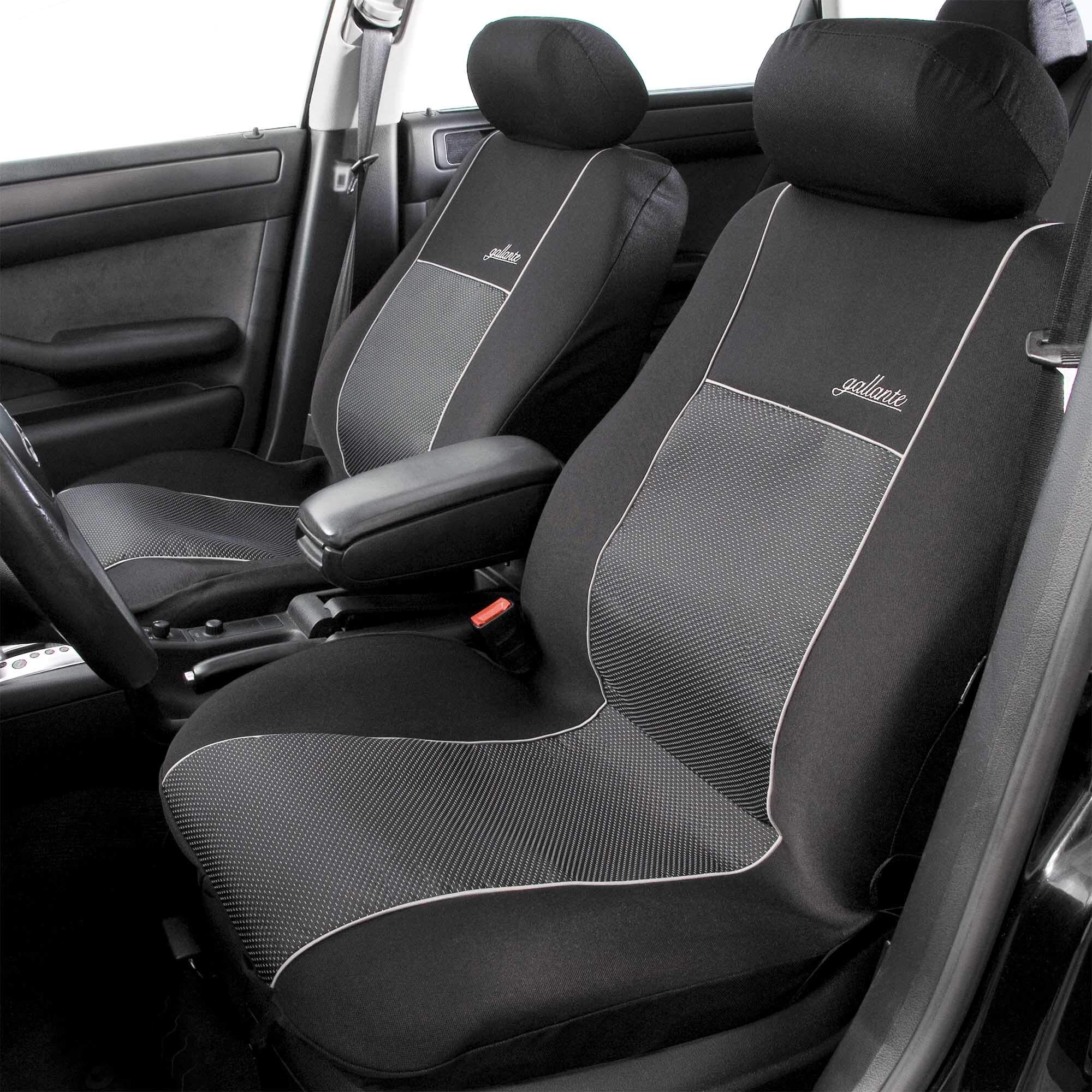 Autositzbezüge Maß Schonbezüge Auto Sitzbezüge Polyester Schwarz Schonbezüge Komplettset 5 Sitze für Airbag geeignet Sitzschoner