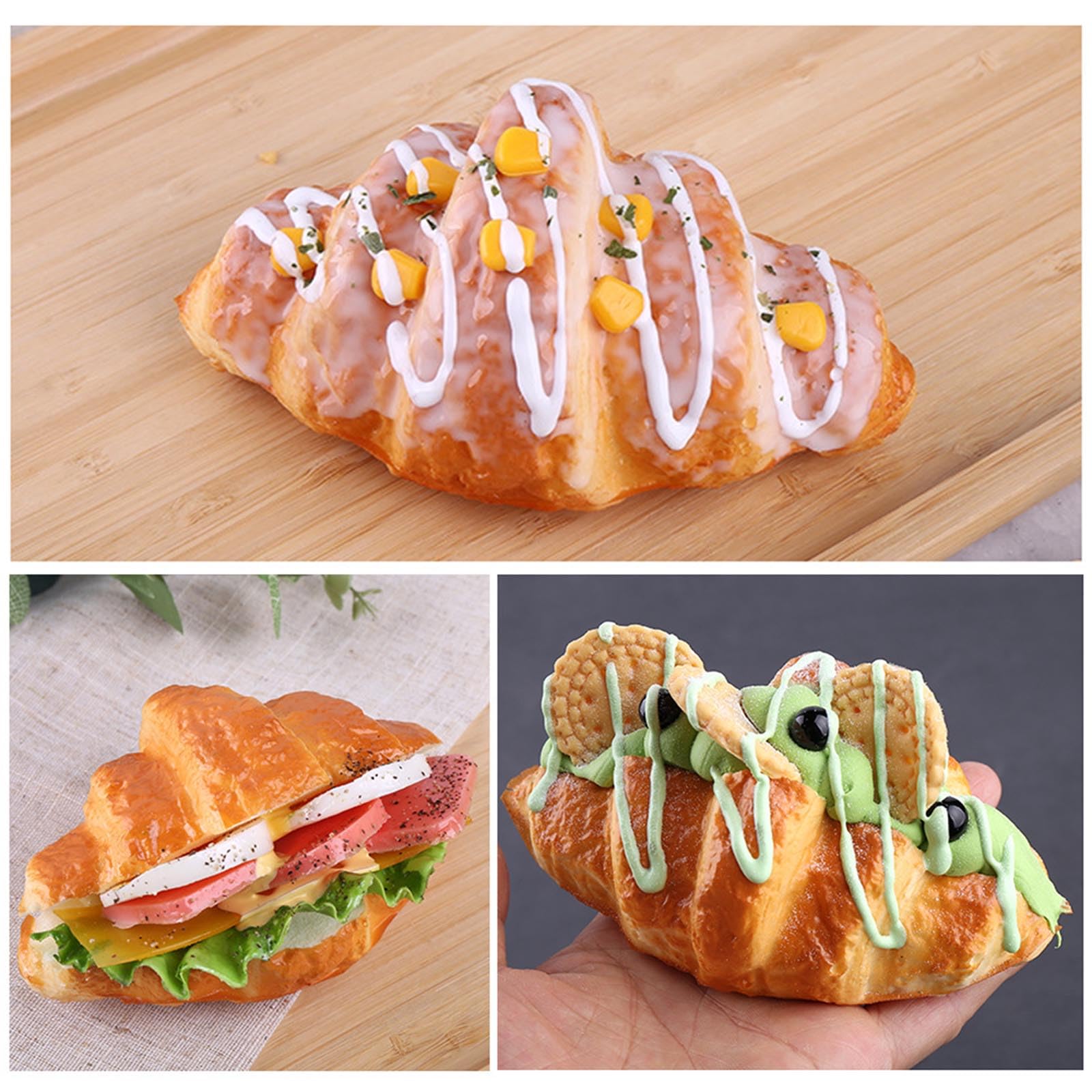 Amazon.co.jp: wengjack 人工クロワッサン リアルな食べ物 おもちゃ