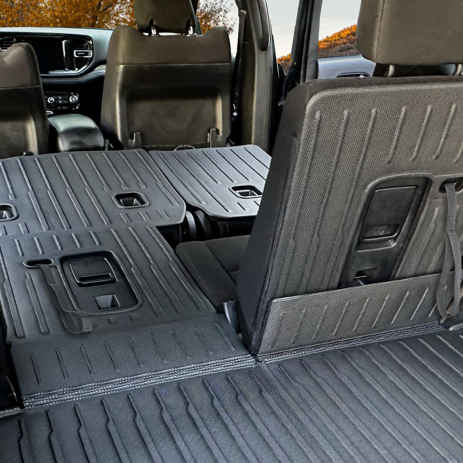CARESA Seat Back Covers for 2016-2023 Dodge Durango Accessories, All-Weather TPE 3rd Row Backrest Mats (6/7-Passenger)