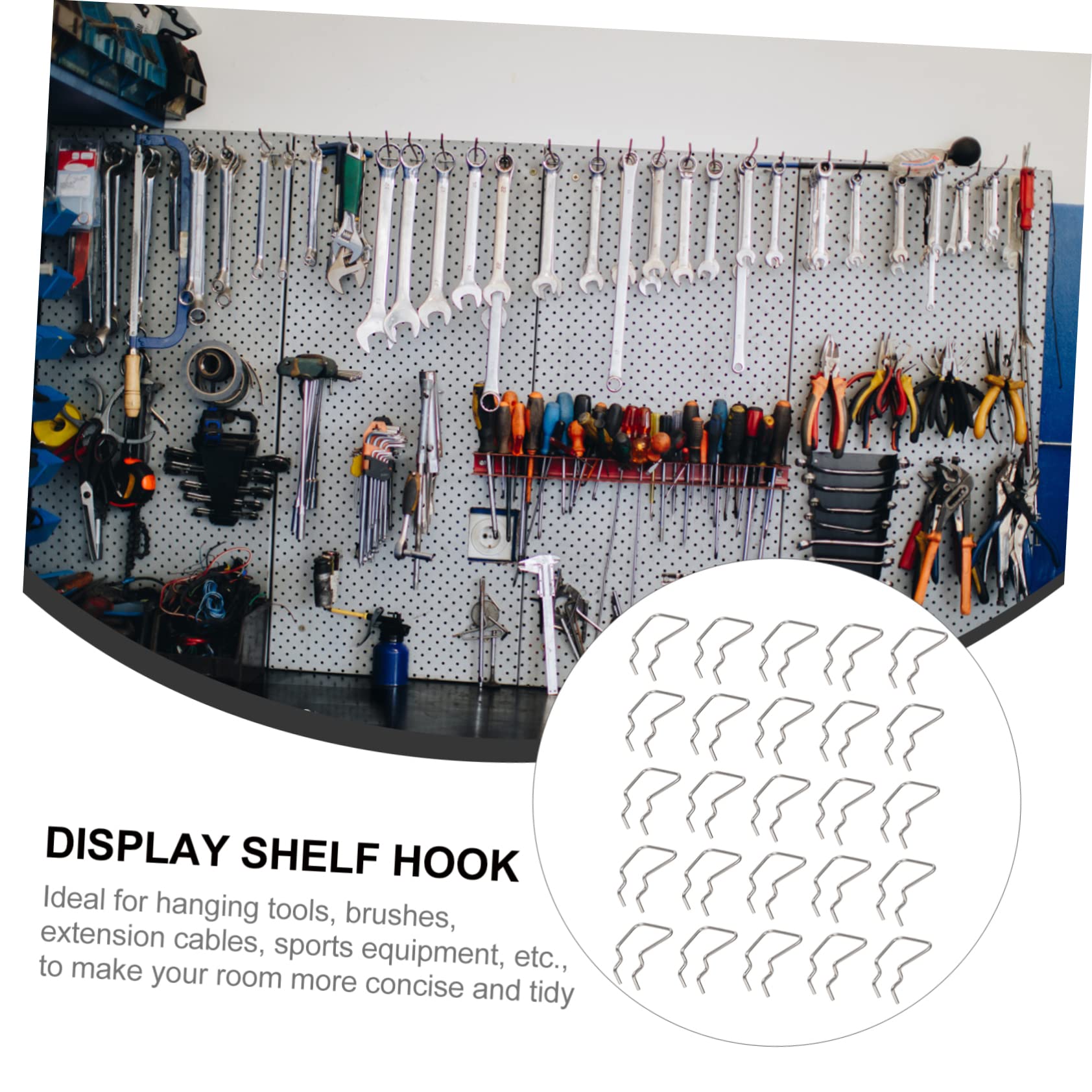Unomor 3sets Pegboard Hook Rack Black Steel Hooks Display Shelf for Tools Hardware Display Stands 12pcs*3