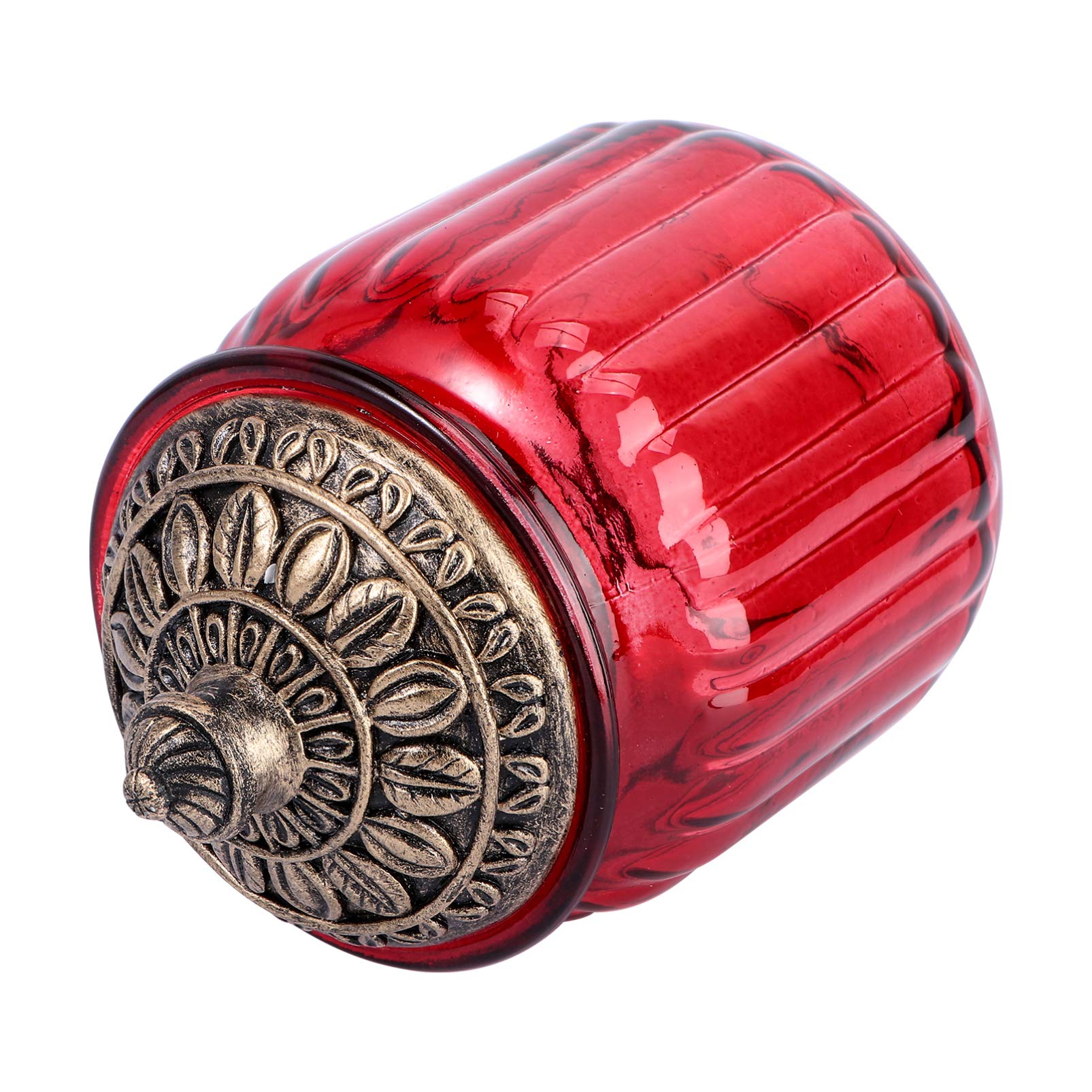 Homoyoyo 1 mini boîte de rangement hermétique en verre avec couvercle élégant rouge pour bonbons et friandises