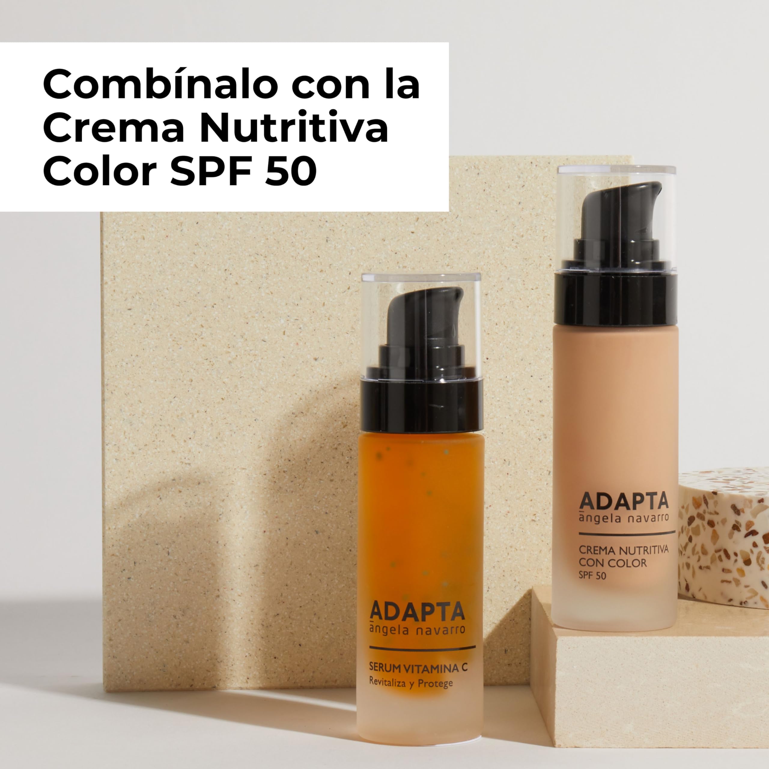 ADAPTA Cosmetics Sérum Vitamina C Triple Función: Antioxidante, Estimulante y Antimanchas, Plus de Luminosidad Facial, Refuerza Colágeno e Inhibe Melanina - Cosmética Vegana Sin Perfumes 30 ml