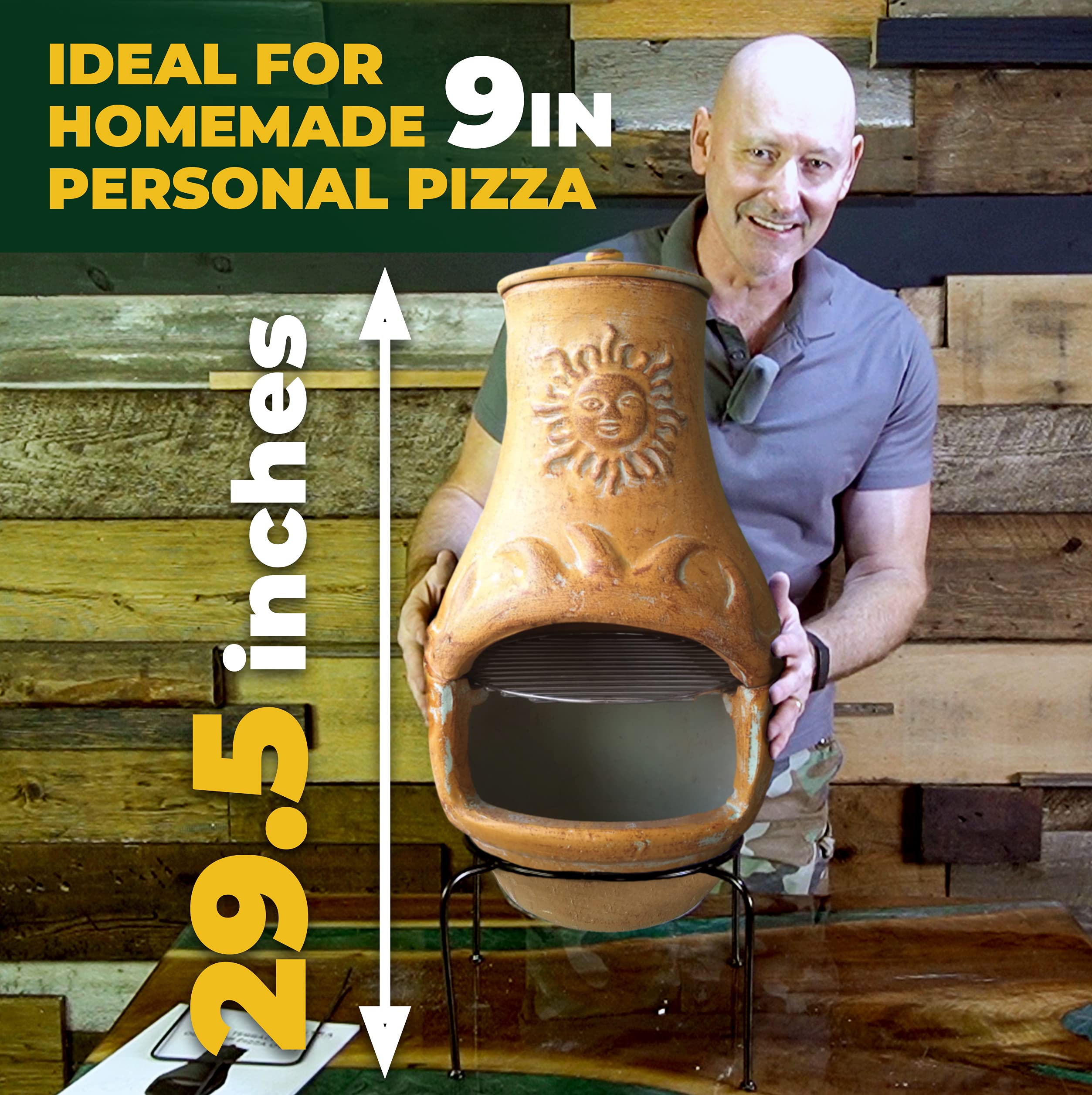 PetraTools Outdoor Pizza Oven Wood Fired, Mini Personal Sized Pizza