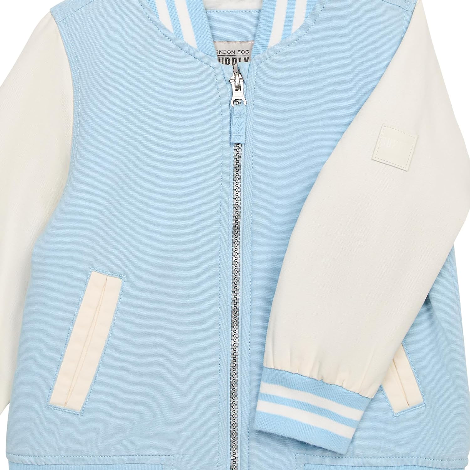 LONDON FOG boys Sherpa-lined Midweight Varsity Jacket