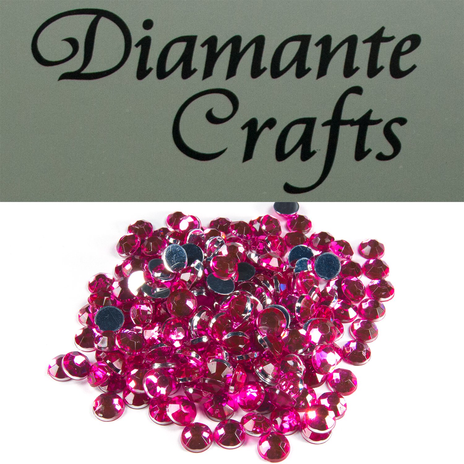 Diamante Crafts Pink 200 X 7Mm Hot Diamante Loose Round Flat Back Rhinestone Craft Gems Created Exclusively For