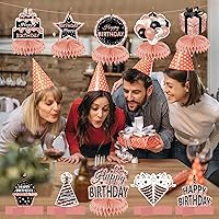 Vista 4 de 10 piezas de decoración de cumpleaños de color oro rosa para niñas y mujeres, centros de mesa de feliz cumpleaños, suministros de fiesta, 16, 18