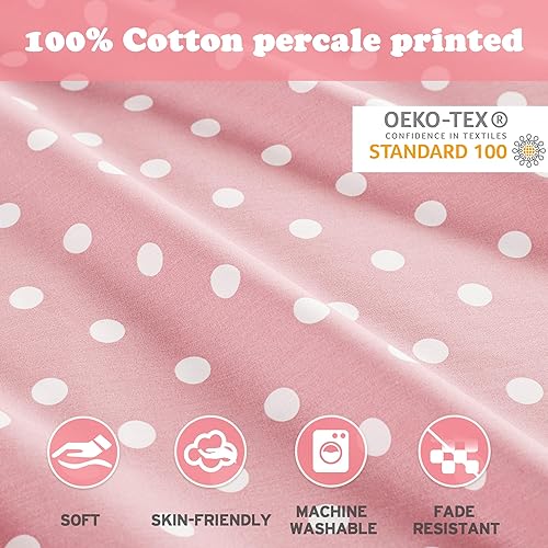 Miniatura 3 de Mi Zone Juego de sábanas 100  algodón percal ultra suave tamaño matrimonial color rosa