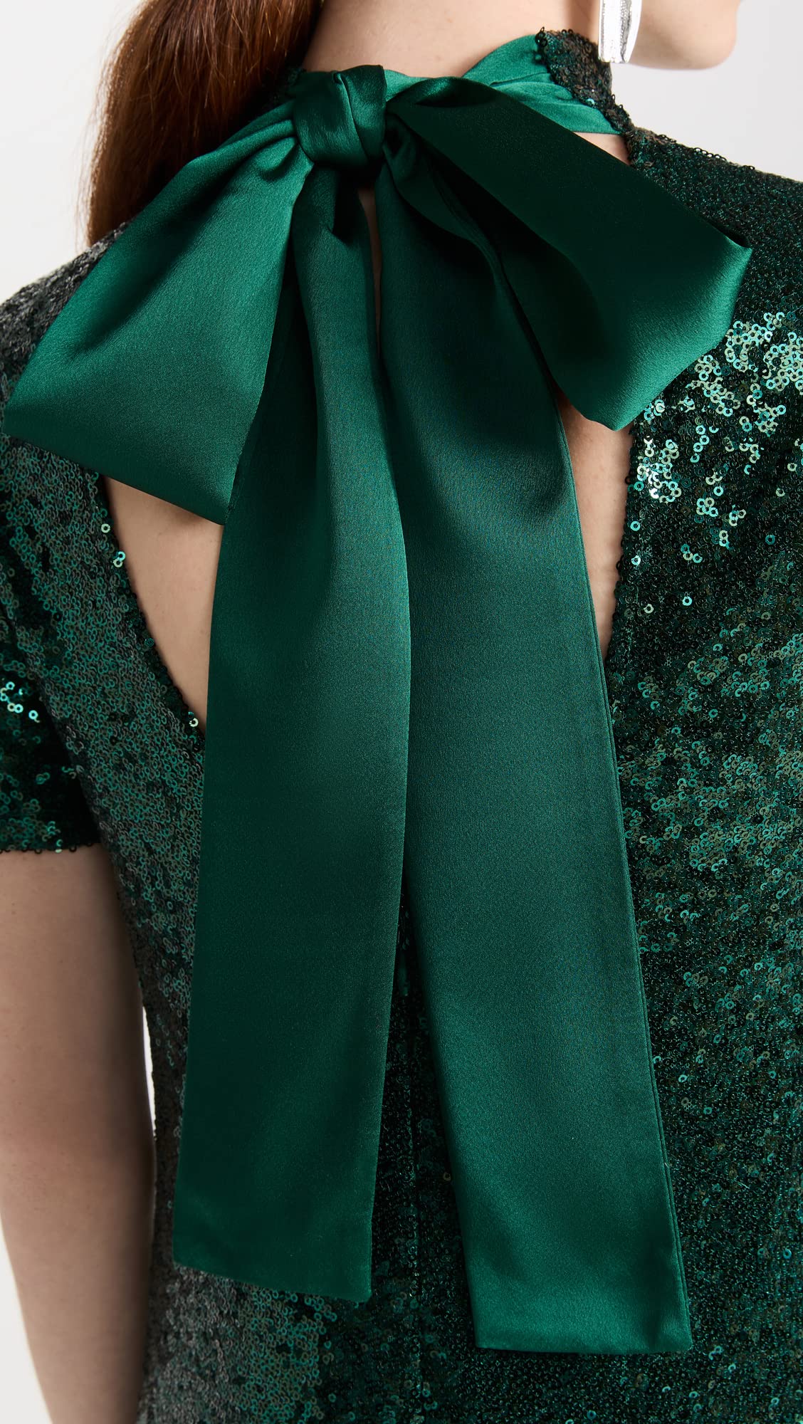 STAUD Women's Mini Ilana Dress, Emerald, Green, Metalli | B2B Liquidation