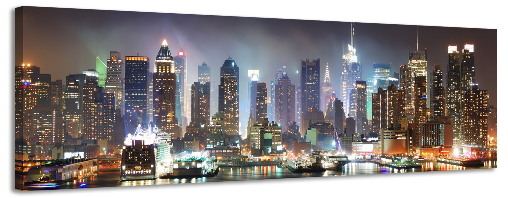 Proxta Panoramic Canvas Times Square Manhattan Canvas Wall Art Canvas Picture New York City (118x36cm)