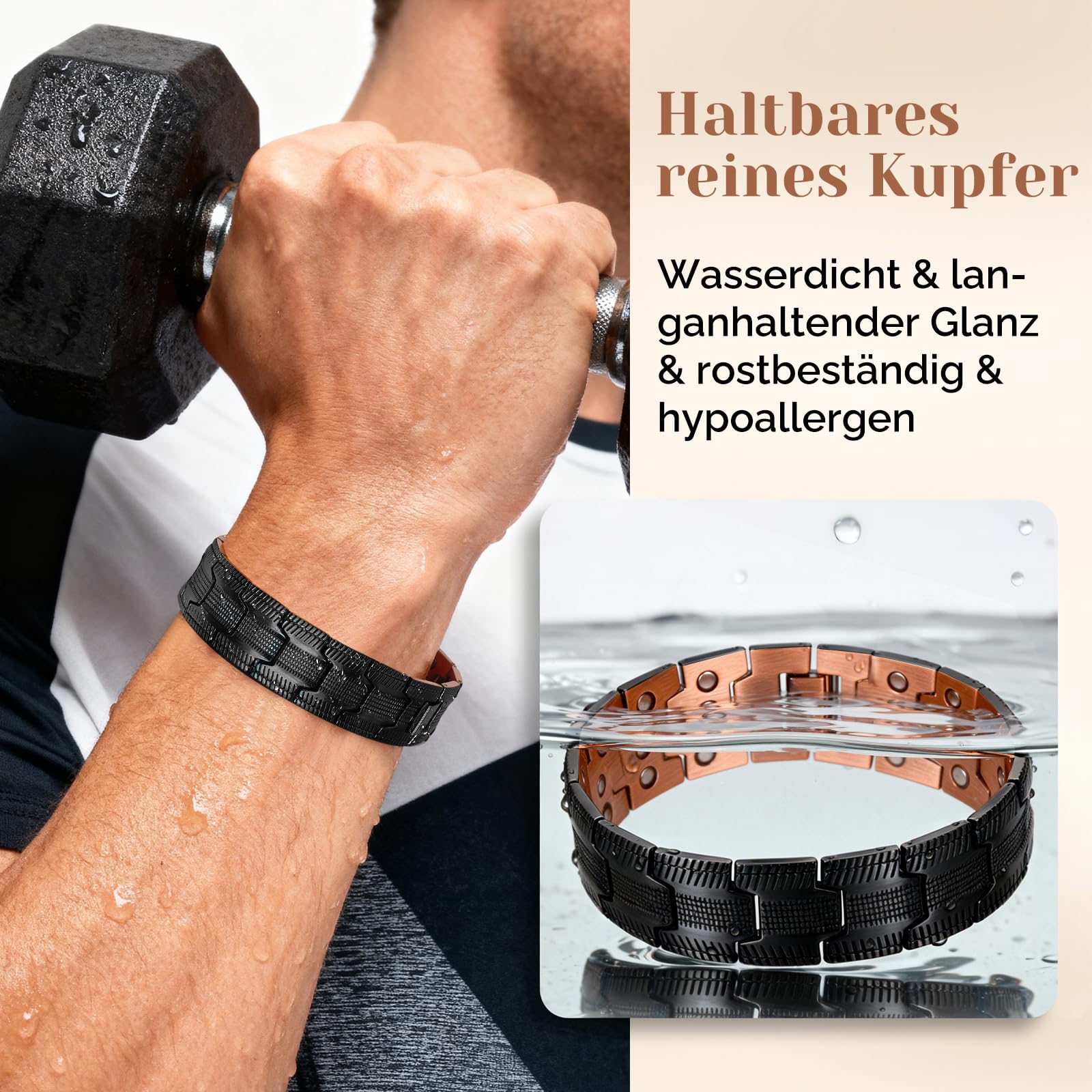 Bracelet magnétique pour homme, en acier titane, bracelet magnétique de guérison pour homme avec ultra force de 3500 aimants Gauss, arbre de vie, arbre de vie, bijoux bracelets