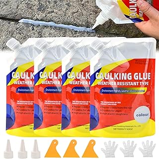 Generic Slab Concrete Crack Waterproof Repair Sealant, Concrete Crack Waterproof Repair Sealant, Caulking Glue Weather Resistant Type, Quick-Drying Sealing Adhesive (4pcs)