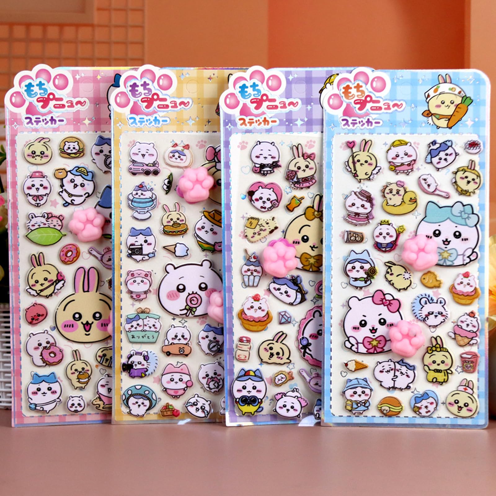Amazon.co.jp: シール 3D 立体 可愛い【肉球-2枚セット】ぷにぷに