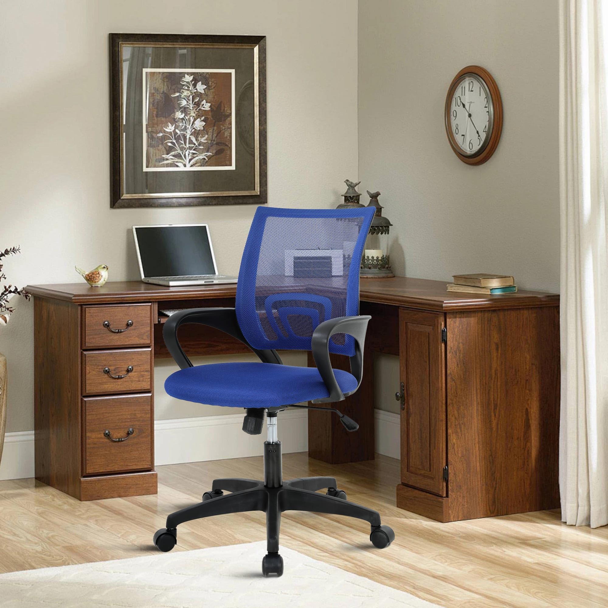 Home Office Chair Ergonomic Office Chair Adjustable Height Comfy Desk Chair Mesh Computer Chair with Wheels Mid Back