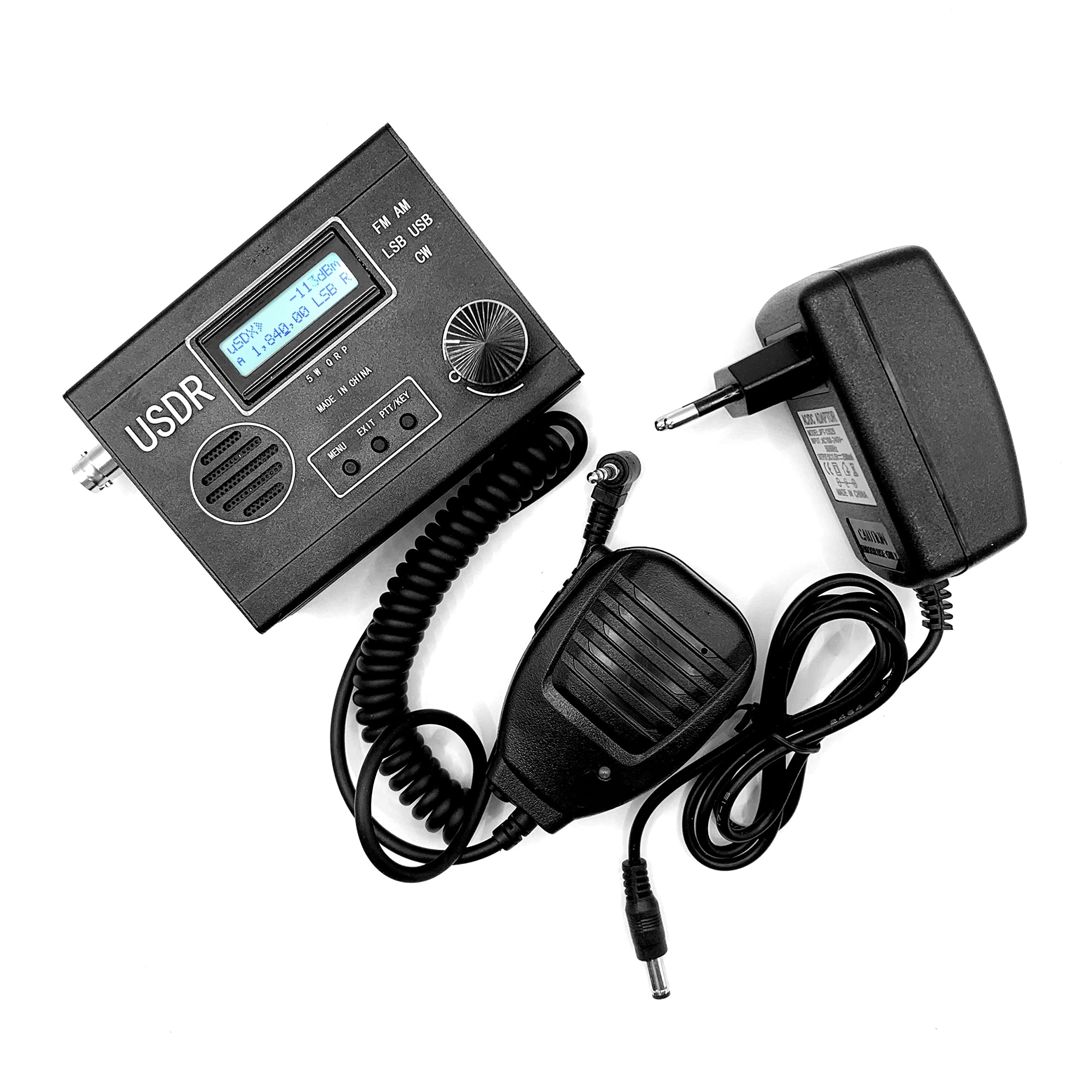 5W 8 Band SDR Transceivers Shortwave FM AM LSB USB CW Transceivers with Display Screen Aluminum Cover with Handheld Microphone