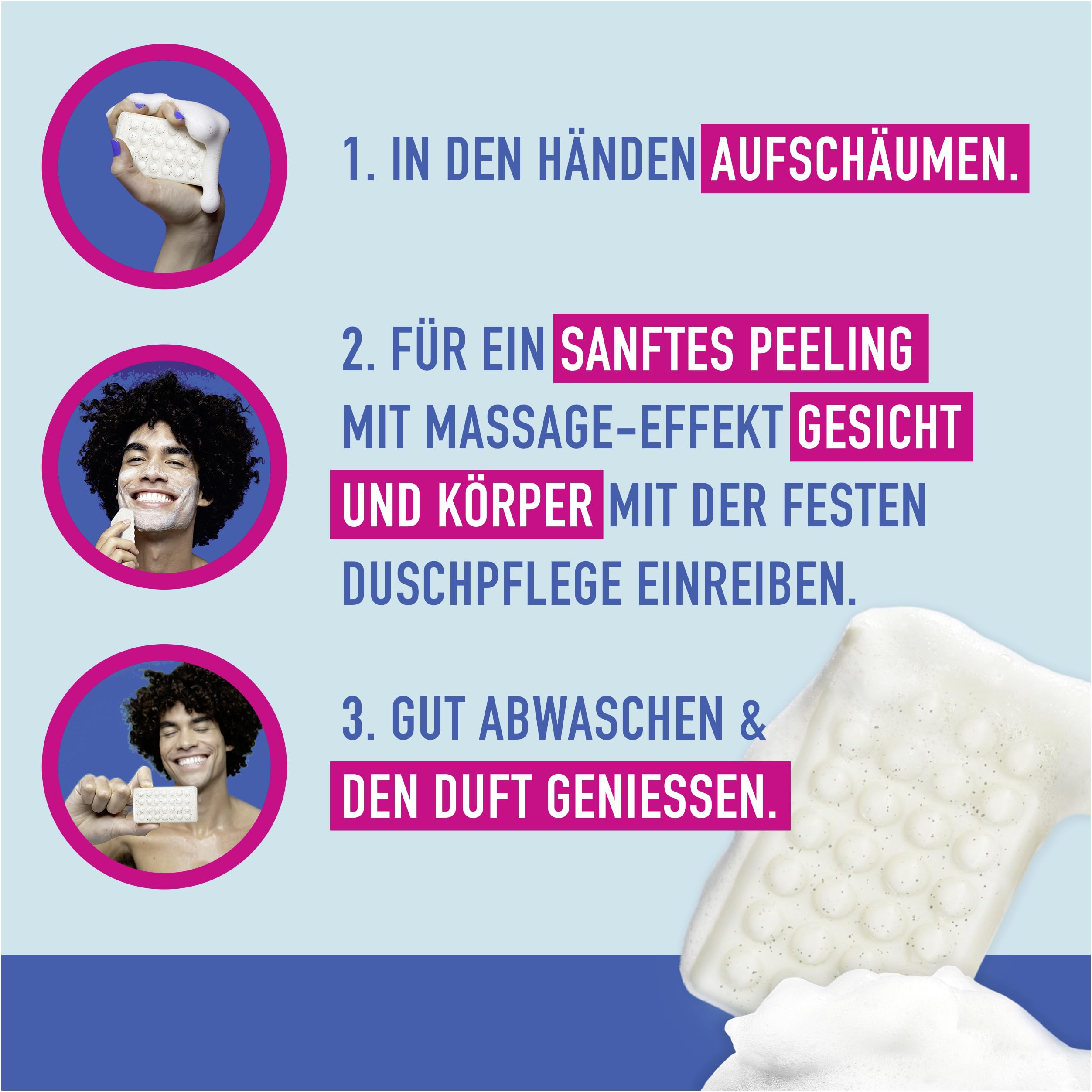 NATURE BOX feste Duschpflege 2in1 Massage + Peeling Mit Kokosnuss-Duft, 6er Pack (6x 90 g)