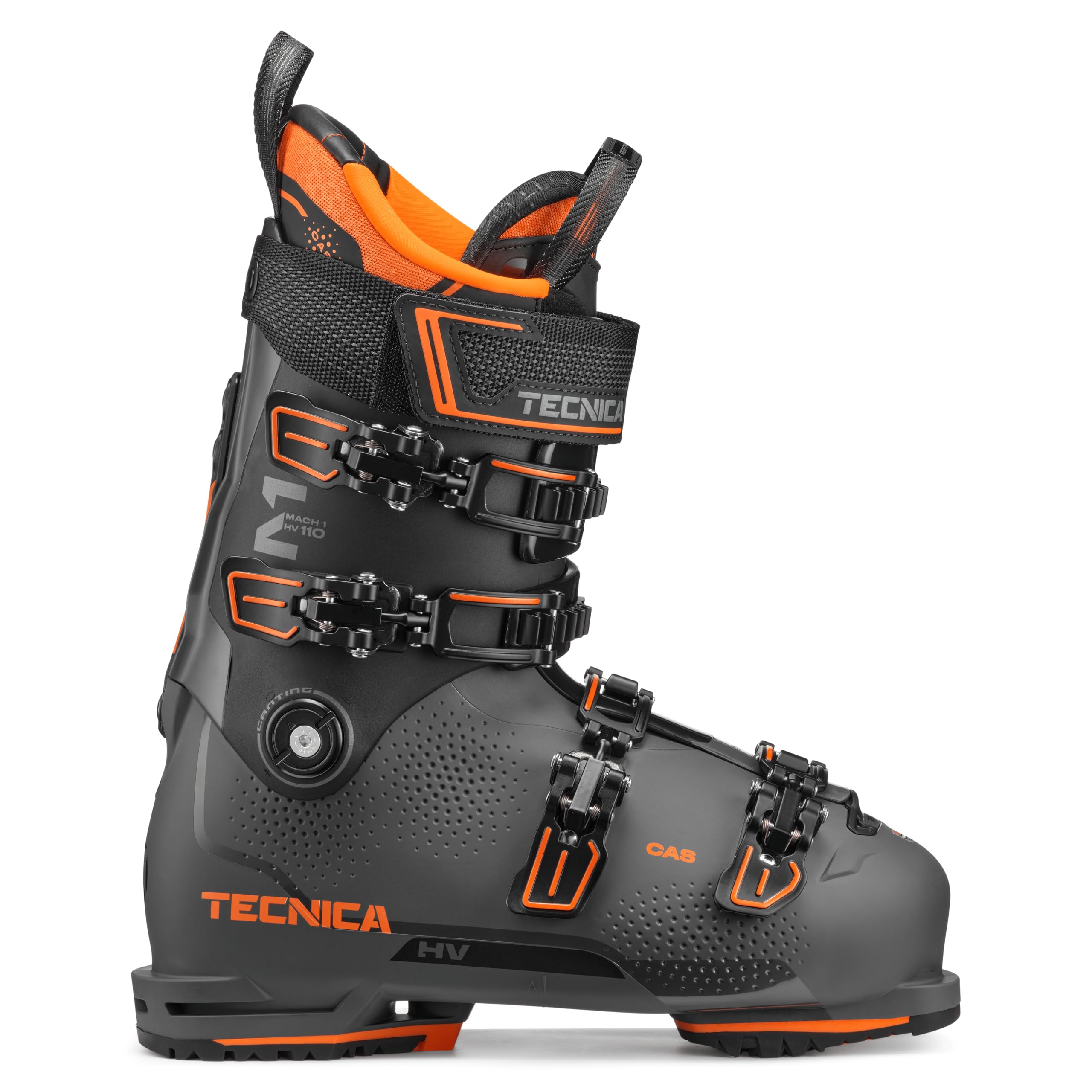 Tecnica Mach1 HV 110 All Mountain/High Performance Men's Downhill Ski Boot (Race Grey, 26.5)