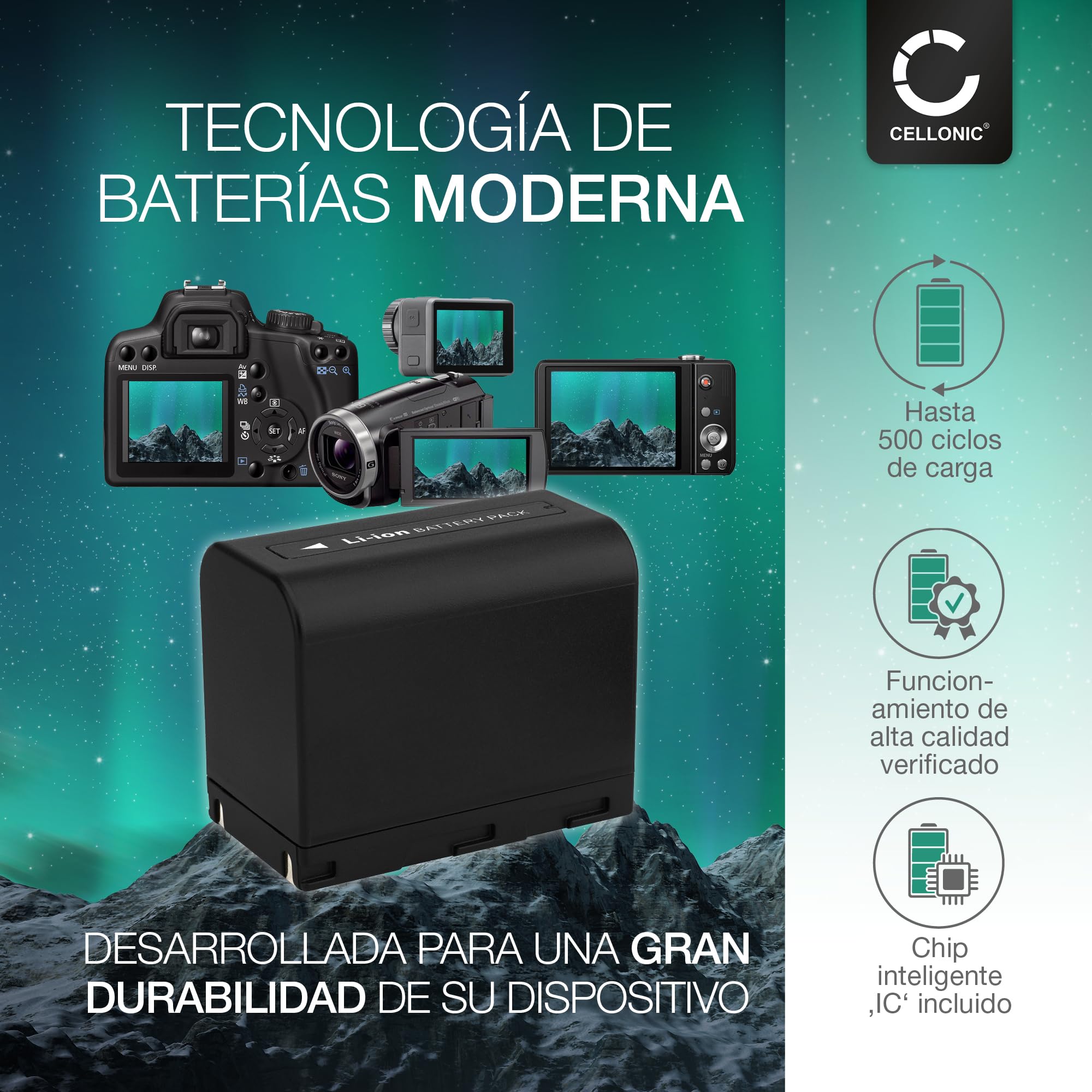 CELLONIC 1x Batería para Cámara Compatible con Samsung SC-D365, SC-D263, SC-D354, SB-LSM80 - (2400mAh, 7.4V)