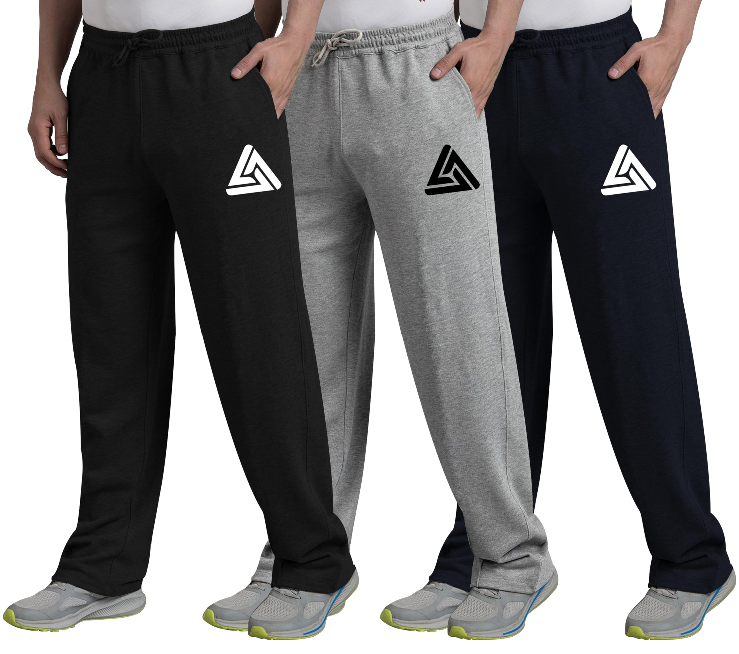 West Gate Clothing Plus Size Men's Regular Fit Trackpants | Men's Track Pant Combo Pack 3 | Men Stylish Trackpant | Triangle Printt | 2XL,3XL,4XL,5XL-picture-34
