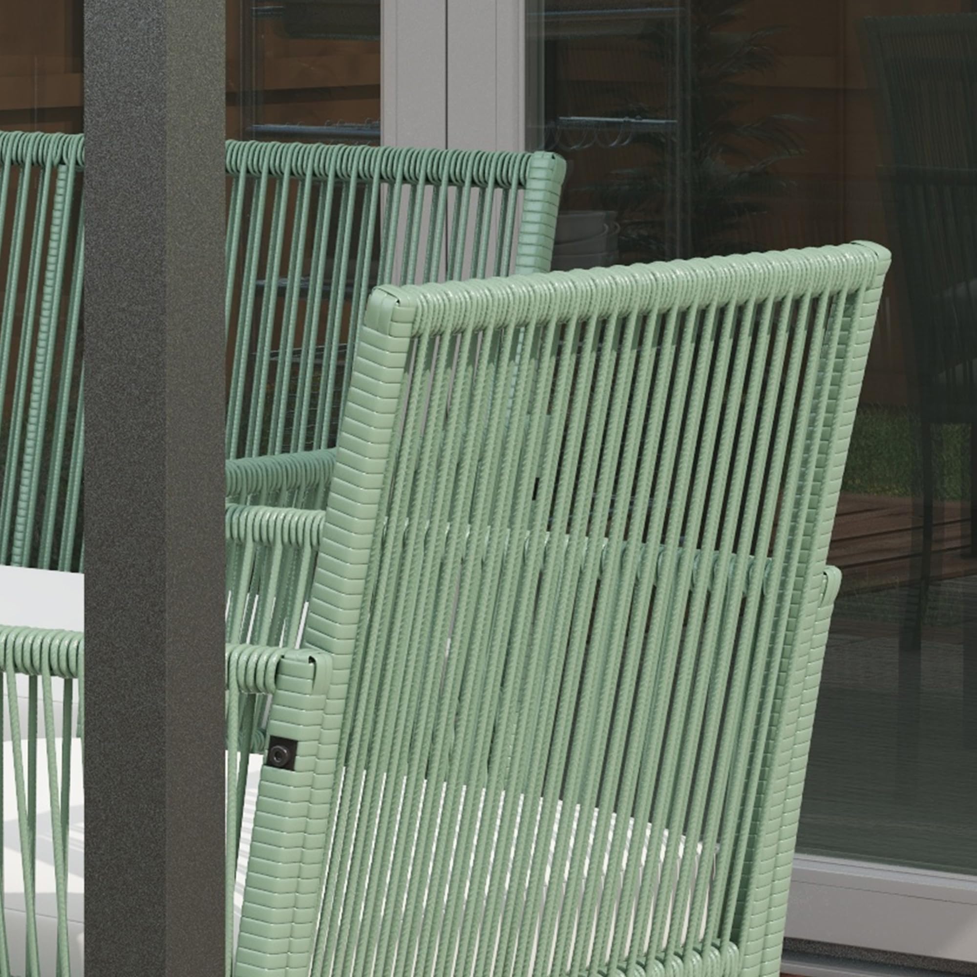 Outsunny Set da Giardino in Rattan 4 Pezzi, Poltrone e Divano e Tavolino, Verde e Nero