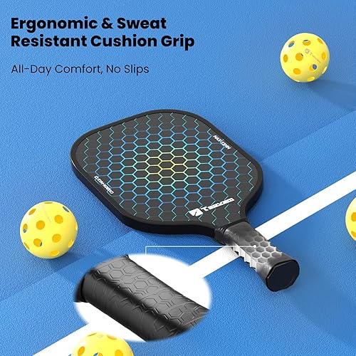 Miniatura 4 de Toovem Max T3 Carbon Fiber Pickleball Paddles Set of 2  Lightweight T300 Pickleball Paddle Carbon Fiber Racket, 2 Pickle Ball Paddles Gifts with Bag