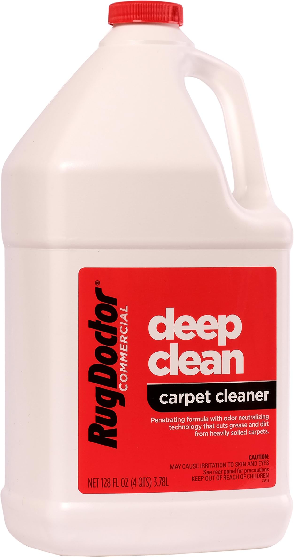 Rug Doctor (Menards) Industrial Solution, Highly Concentrated Deep Clean Carpet Detergent, Remove Embedded Dirt, Grease, Grime, and Stains, Neutralizes Strong Odors, 128 oz, White