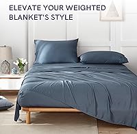Vista 6 de YnM Exclusiva funda de edredón refrescante para mantas con peso con 16 cuerdas (azul gris, 48 x 72 pulgadas)