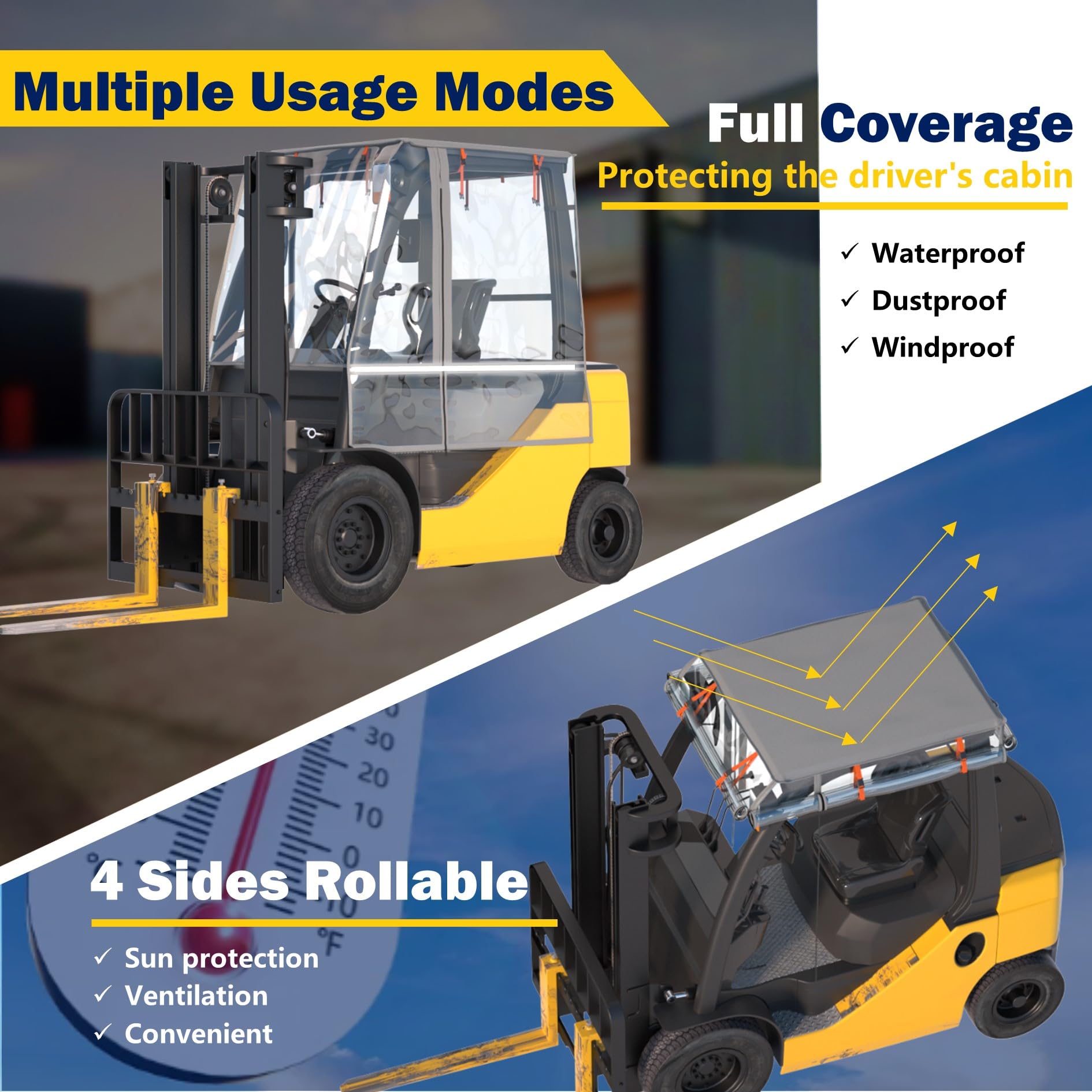 Forklift Cab Cover - Rain & Sun Protection -4