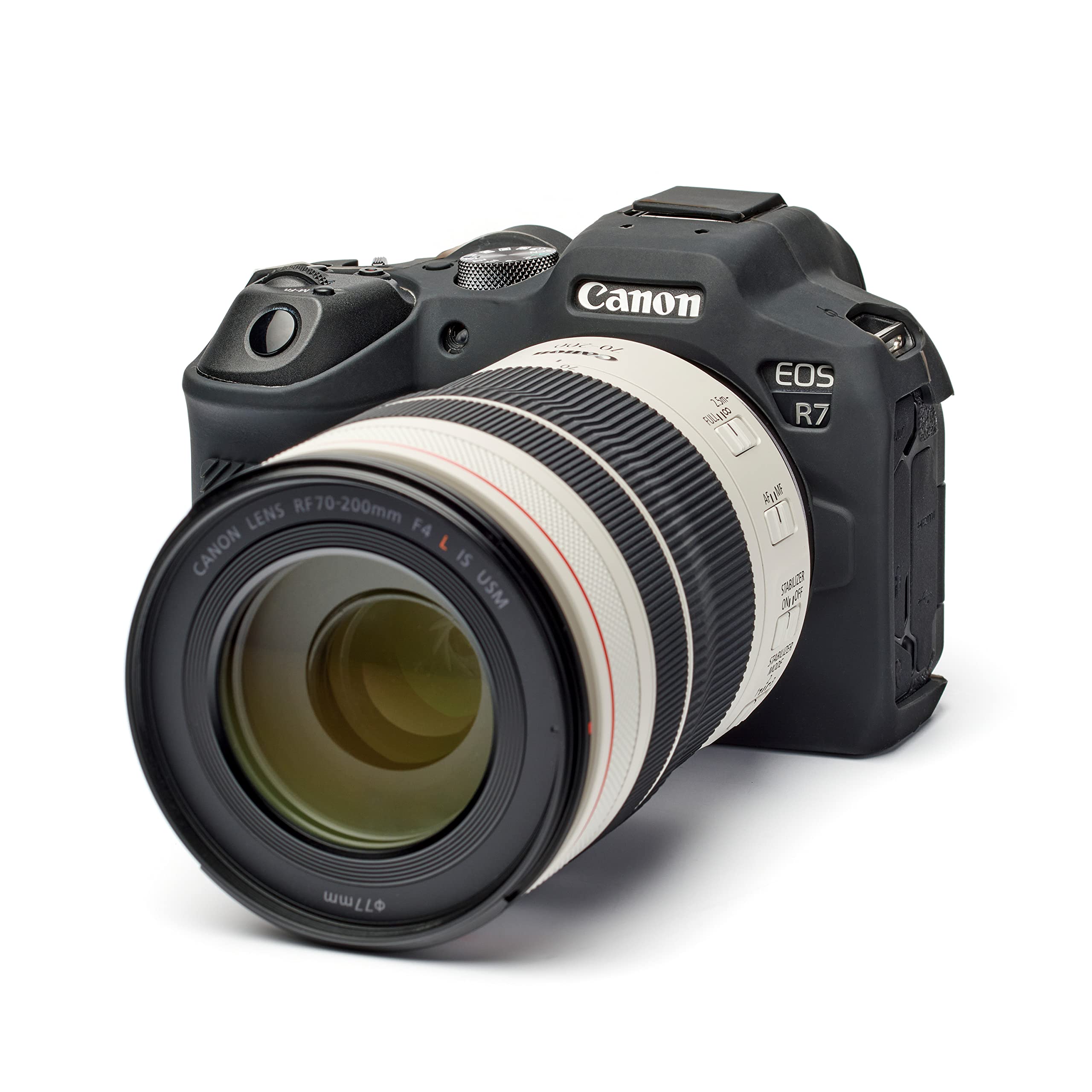 easyCover - Housse en Silicone pour Appareil Photo - Protection pour Votre Appareil Photo Canon R7 - Noir