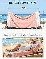 Vista 4 de LANE LINEN Paquete de 2 toallas de playa turcas, toallas de playa de gran tamaño de 39 x 71 pulgadas, esenciales de playa para mujeres, toalla