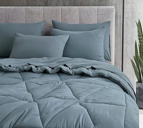 Miniatura 6 de Chezmoi Collection Jasper - Juego de cama King extragrande en una bolsa, tamaño King en una bolsa, de 7 piezas, triangular, geométrico, acolchado, a