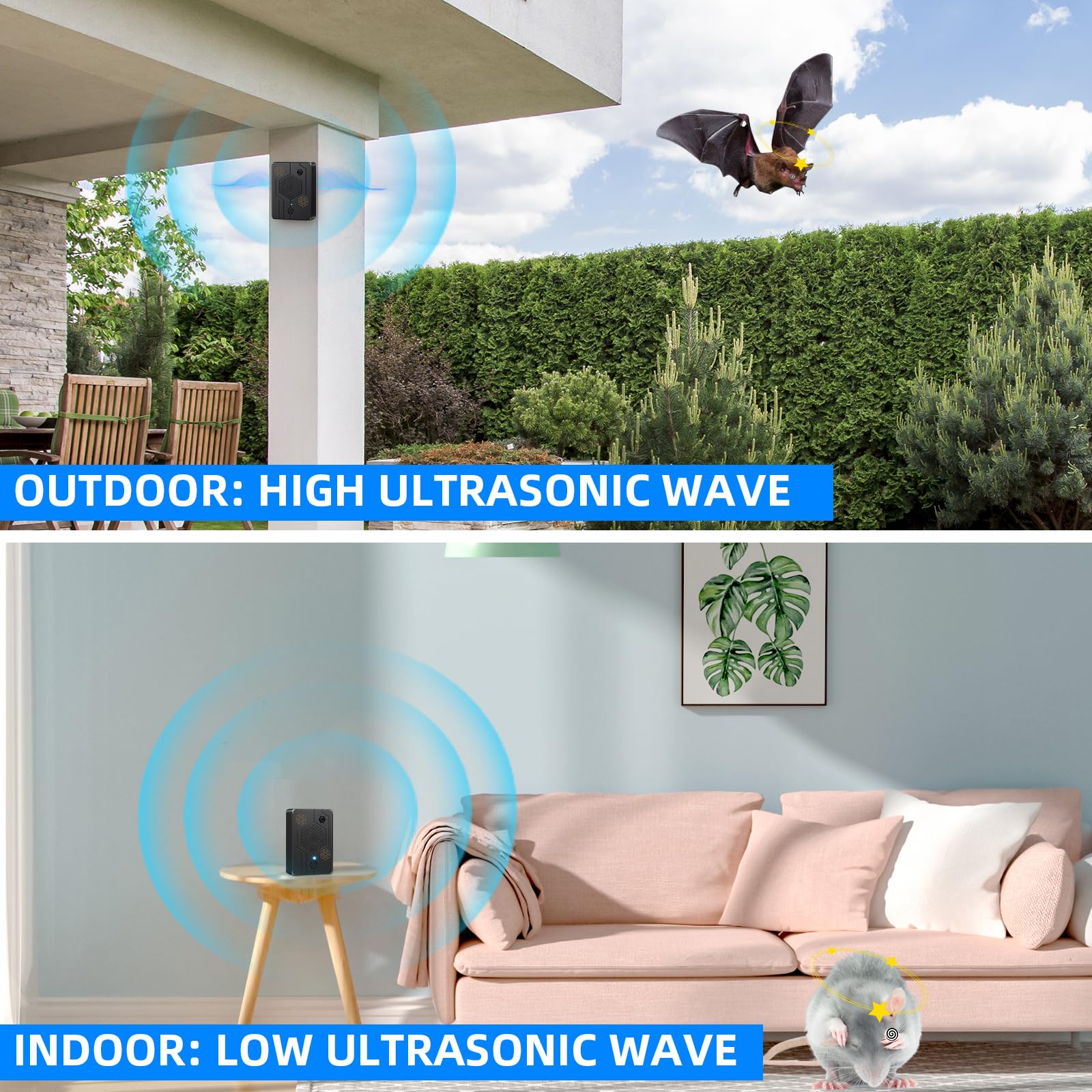 Bat Control Device Snapklik.com : 2 Pack Bat Deterrent Devices For Attic: 2026 Upgraded ...