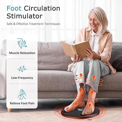 Miniatura 2 de Estimulador de circulación de pies EMS & TENS (elegible para FSA o HSA) EMS con control remoto, almohadilla masajeadora de pies mejorada para