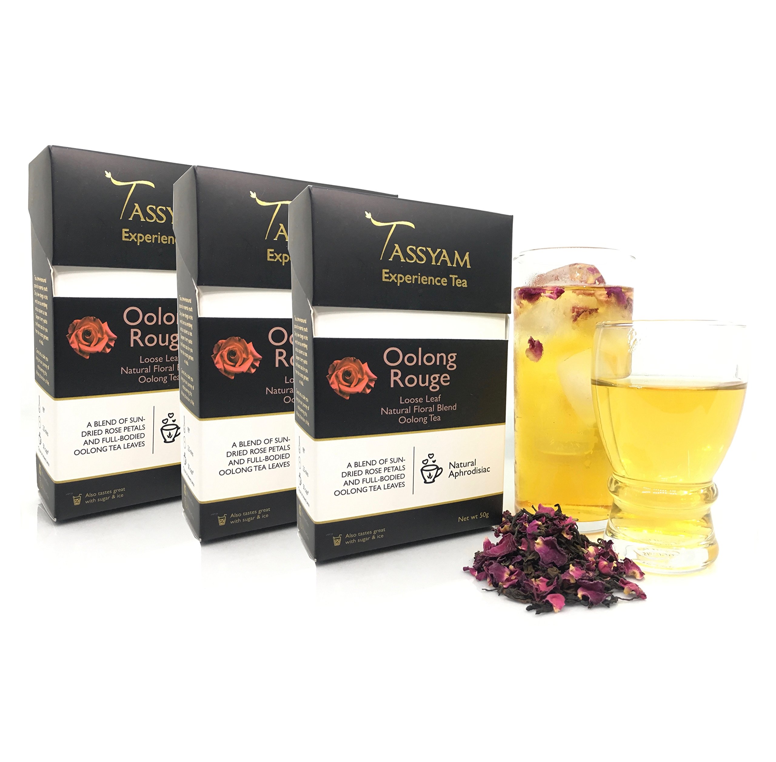 Tassyam Oolong Rouge Tea, 150 (3x 50g) grams | Iced Tea, Summer Drink | Luxury Box - Rose Tea Blend, Loose Leaf (B06XKYJX2J) Amazon Price History, Amazon Price Tracker