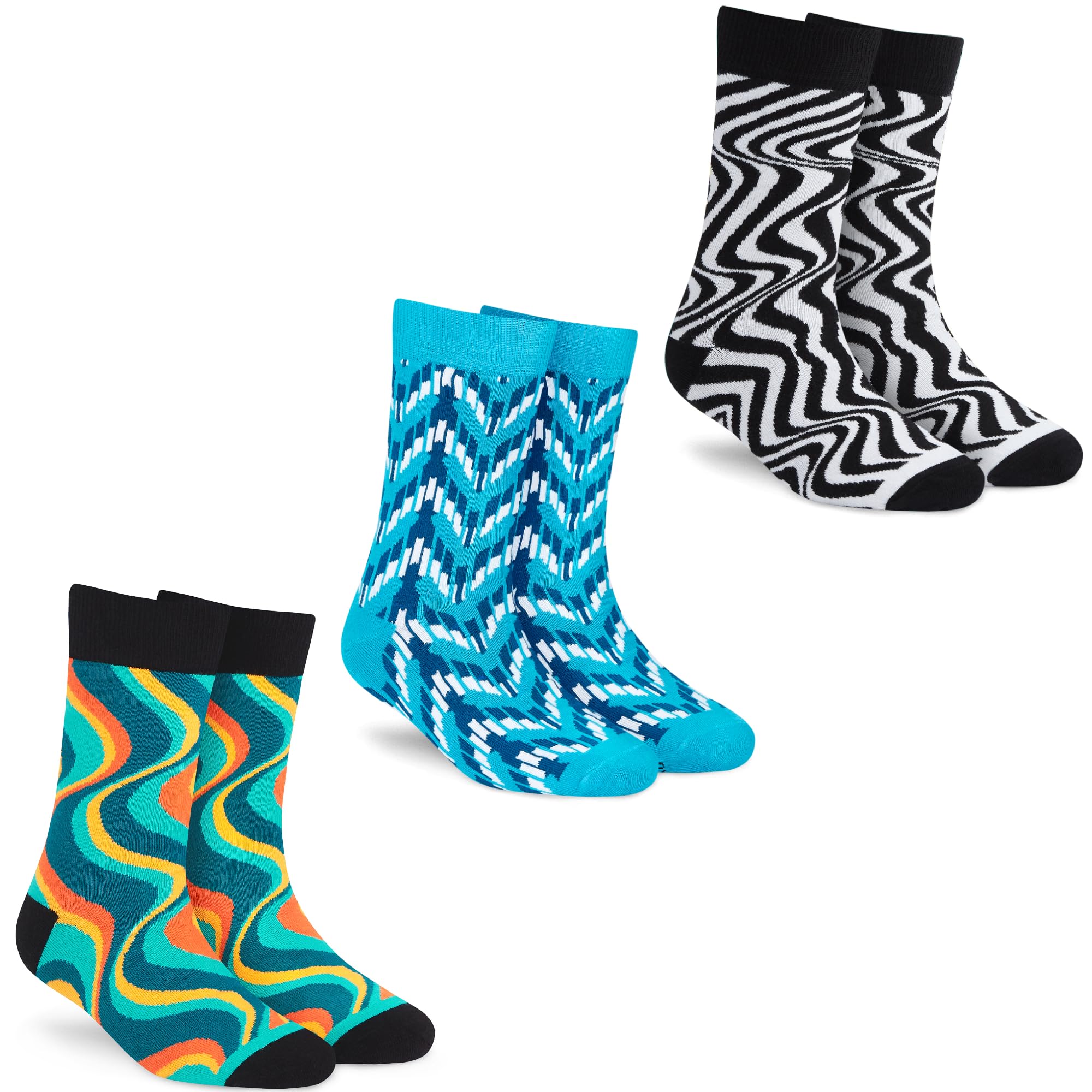 dynamocks Men's and Women's Combed Cotton Crew Length Socks (Pack of 3) (Multicolour, Free Size)-picture-48