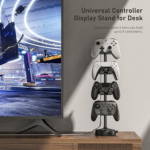 Miniatura 8 de MANMUVIMO Headphone Controller Storage Holder for Desk 4 Tiers with Anti-Slip Stable Suction Cup, Controller Holder, Universal Gaming Desk