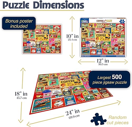 Miniatura 2 de White Mountain - Café y pastel, rompecabezas de 500 piezas, rompecabezas de dulces y magdalenas