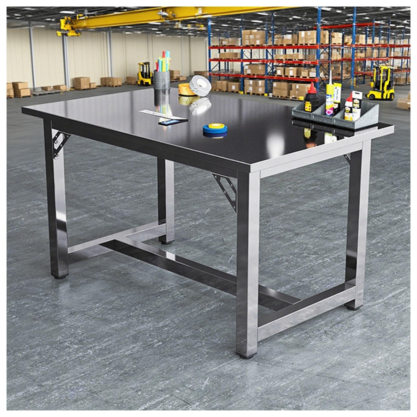 NQNFWCRJ Reinforced triangular surgery table, thick brushed stainless steel, easy to clean, thick columns, adjustable non-slip pads