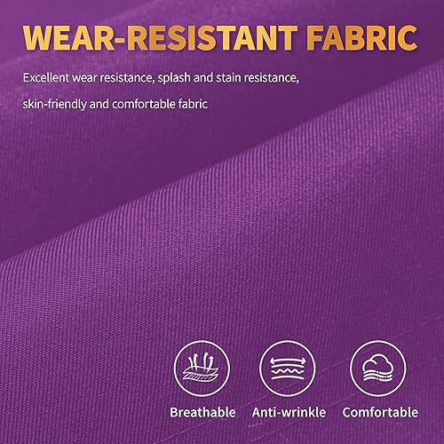 Miniatura 5 de BOHARERS Delantal de chef de color con 3 bolsillos, delantales ajustables para cocina, restaurante, barbacoa, Púrpura