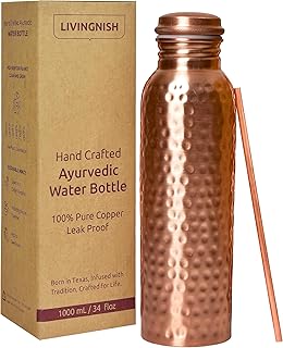 100% Pure Copper Water Bottle for Drinking